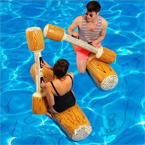 Lot de 2 Radeaux Flottants Gonflables Connectables Adulte - Fête Piscine Sports Nautiques (1/5)