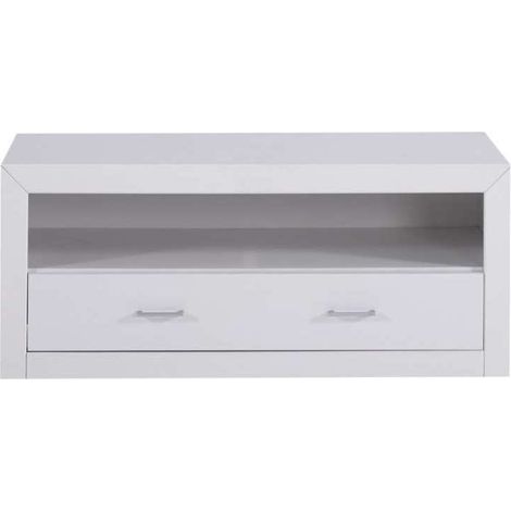 Mesa de televisión en acabado blanco lacado 50 cm(alto)120 cm(ancho)50 cm(largo) (1/2)