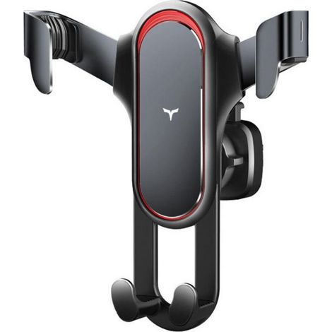 Support de téléphone portable pour voiture - style grille d'aération en métal gris foncé