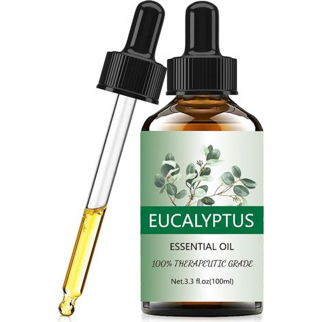 Huile Essentielle d'eucalyptus 100ML, Huile d'aromathérapie d'eucalyptus, Huile Essentielle Aromathérapie 100% Naturelle pour Diffuseur, Peau,Humidificateur, Savon, Bougies (1/5)