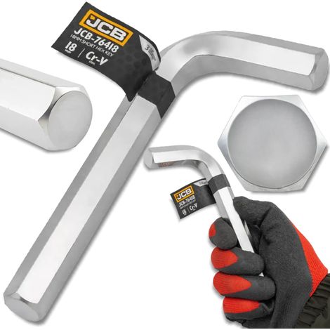 JCB Innensechskantschlüssel HEX CRV 18 mm 6-kant L-Typ