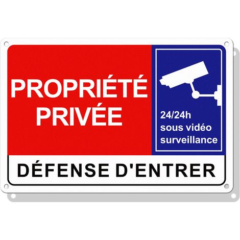 Panneau Défense d'Entrer Propriété Privée 30x20 cm Aluminium (1/5)