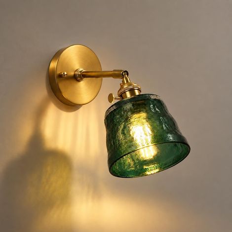 E27 Moderne Applique Murale Intérieur Minimaliste Creative Nordique Élégante en Verre Martelé et Laiton Classique en Forme de Pétales Lampe (1/5)