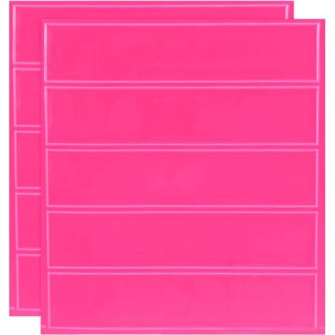 Autocollants réfléchissants, autocollants de signalisation nocturne auto-adhésifs et imperméables, 11,5 cm x 2,5 cm, bandes réfléchissantes de sécurité pour sacs à dos, vélos, casques (rose, lot de 2) (1/5)
