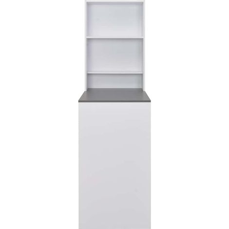 Maison Exclusive - Mesa alta de bar con armario blanca 115x59x200 (1/5)