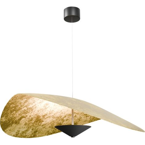 Ø Lumière suspendue LED de 90 cm Lente Feuille d’or - avec poulie - 2100-05-08-90-CS (1/3)