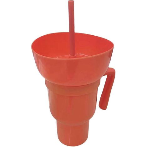 Popcorn-Snacks, integrierter Getränkebecher, orange
