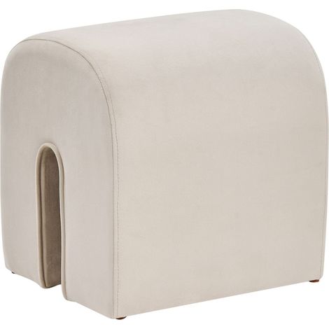Pouf moderno a forma di u velluto beige 35 x 42 x 42 cm Modoc (1/5)