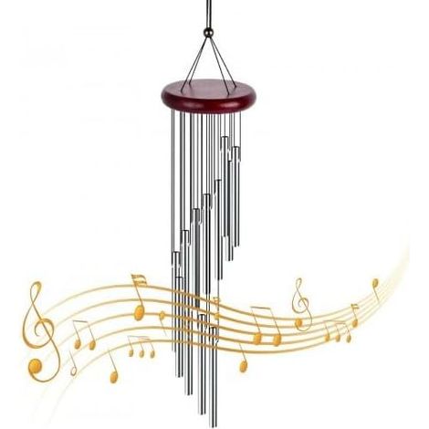 Carillons éoliens décoratifs, carillons éoliens d'extérieur avec 12 tubes en aluminium, carillons éoliens de jardin extérieur pour la maison, le jardin, la terrasse, le balcon (1/5)