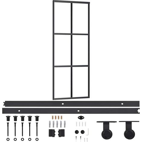 Maison Exclusive - Porta Scorrevole con Kit Montaggio Vetro ESG Alluminio 76x205cm (1/5)