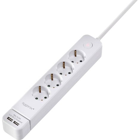 Sygonix SY-4535058 Multipresa con interruttore Bianco Schuko 1 pz. (1/5)