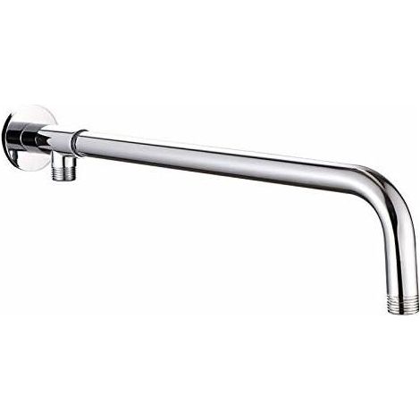 Bras de pommeau de douche en acier inoxydable avec support en cuivre argenté et chrome poli pour pommeau de douche à effet pluie Livré