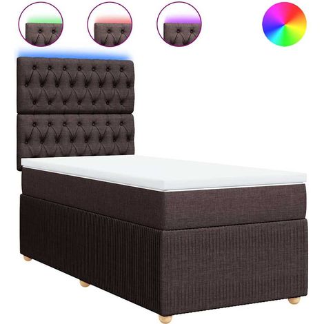 Maison Exclusive - Boxspringbett mit Matratze Dunkelbraun 90x190
