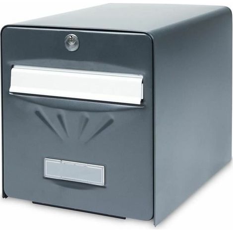 BURG WACHTER Galvanized Steel Seaside Mailbox - Glazed Rear Door - Anthracite Gray