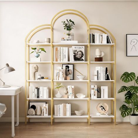 Étagère colonne 5 niveaux en métal et MDF 170 x 26 x 190 cm (1/5)