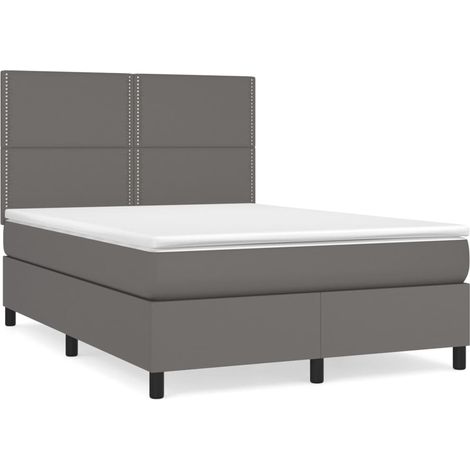 Maison Exclusive - Boxspringbett mit Matratze Grau 140x200 cm Kun