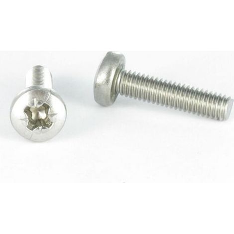 Vis métaux tête cylindrique bombée large Pozi N°2 M4X8 Acier zingué-10 pièces