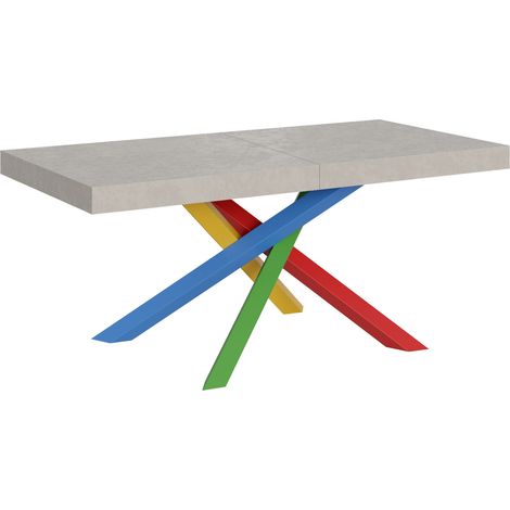 Tavolo allungabile 200/304x90 cm Volantis cashmere gambe multicolore 4/B (1/5)
