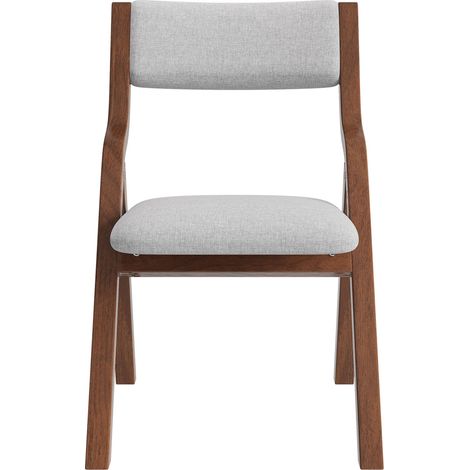6 sillas de comedor plegables 55x49x81 cm en madera y lino gris, ganancia de espacio – MEUBLIV (1/5)