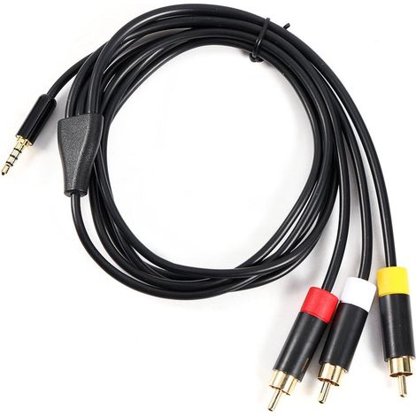 Cable conector 3.5mm a salida AV audio+video (compatible con gran cantidad de videocamaras y dvd) (1/2)