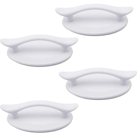 4 Pices Poignes Autocollantes en Plastique Blanc Adhsif pour Portes et Fentres Placards Tiroirs Placards (8,3 x 4,9 cm) (1/5)