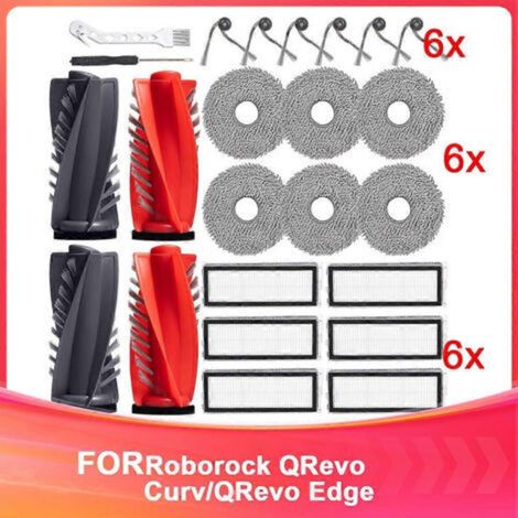 Ersatzteile für Roborock Qrevo Curv/Qrevo Edge/Q Revo Curv S5X Saugroboter: Hauptbürsten, Filter, Reinigungstücher