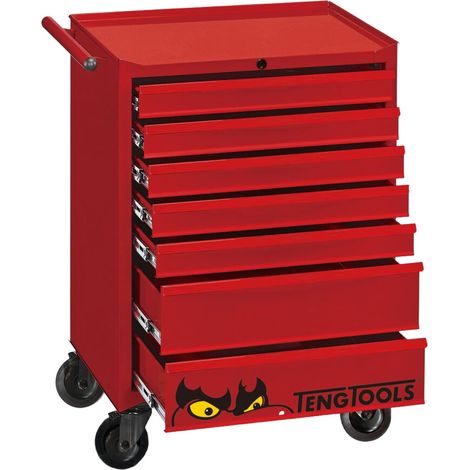 Servante d'atelier rouge - 7 tiroirs - Mini Foam Master - 217 outils Teng Tools TKW26R217F (1/5)