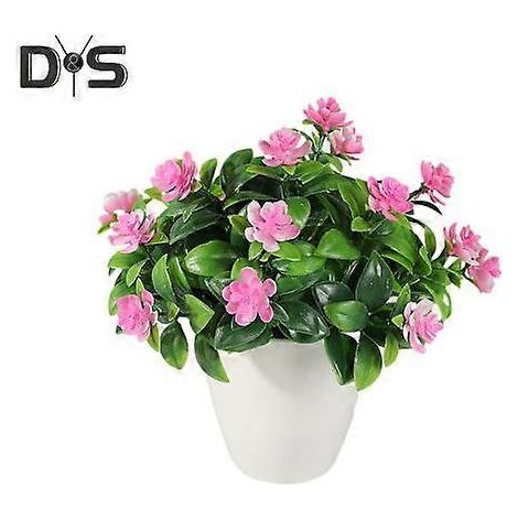Rosier artificiel Bonsaï en pleine floraison, élégant et durable, 18 fleurs, imitation rose thérose (1/5)