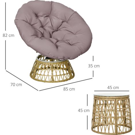Ensemble de mobilier de jardin 3 pièces ensemble bistro jaune - Table basse et 2 chaises avec coussins pour salon de jardin balcon terrasse résistant aux intempéries (1/5)