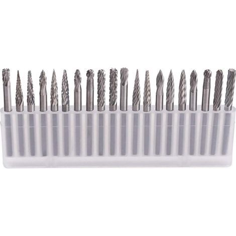 Fraises Rotatives - 20Pcs fraise carbure de tungstene meche acier rotatif fichiers mèches en diamant/Outil rotatif avec 3 mm Tige/DIY menuiserie,sculpture,gravure,perage sur bois (1/5)