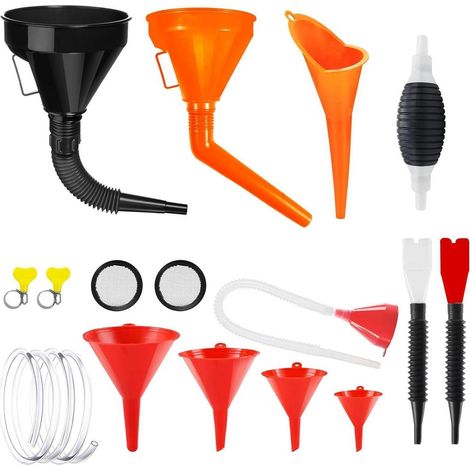Einfülltrichter Set 11tlg. mit Schlauch & Filtern für Auto & Haushalt (1/5)