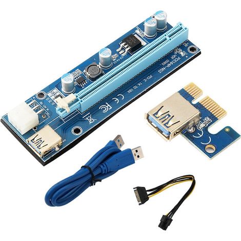 PCI-E Riser-Karte SATA 6p PCIE PCI-E für Express Adapter 1x 16x USB 3.0 Extender (1/5)