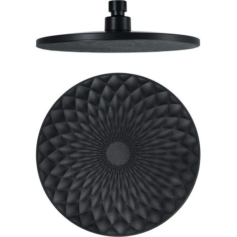 Soffione doccia a pioggia da 9" con braccio doccia, ampio soffione doccia a pioggia in ABS, soffione doccia a pioggia per copertura completa del corpo, nero (1/4)