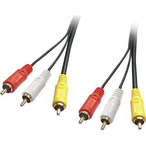 LINDY RCA Composito AV Cavo [3x Spina RCA - 3x Spina RCA] 1.00 m Nero (1/4)