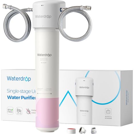 Waterdrop Système de Filtre à Eau Sous Évier pour les Soins du Visage, Eau Douce, Baisse du TDS, Enrichi en Strontium, Réduit 99,9% de la Baçtёria, Réduit les Rougeurs, WD-BFU1 (1/5)