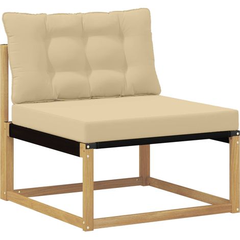 Outdoor Mittelsofa mit Kissen Weiß 79 x 83 x 73 cm Stahl vidaXL