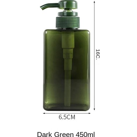 (Vert foncé 450 ml - 10 pièces) 3368 Flacon de voyage pour savon pour les mains, savon pour le corps, shampoing, flacon portable créatif et petit format vide, grande capacité, flacon à pression, lotio (1/5)