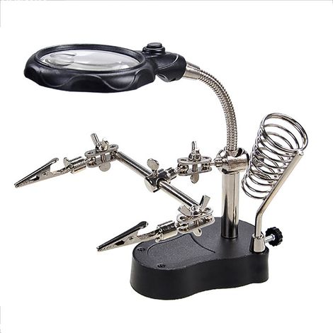 Loupe de réparation, table de soudage, loupe à éclairage LED avec pince auxiliaire, outils de réparation de quincaillerie (1/5)