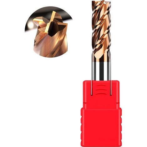 Fraise à queue cylindrique à 4 dents - 10 mm - Dureté HRC55 - Jeu de fraises en carbure CNC pour perçage - Outil pour aciers alliés et acier trempé