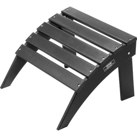Pour Fauteuil Adirondack Repose-pieds d'Extérieur pour Jardin Terrasse et Patio Design Pliable PEHD Noir (1/5)