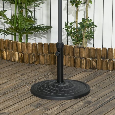Base parasol 14kg poteaux Ø32-38mm métal béton Ø46cm, noir