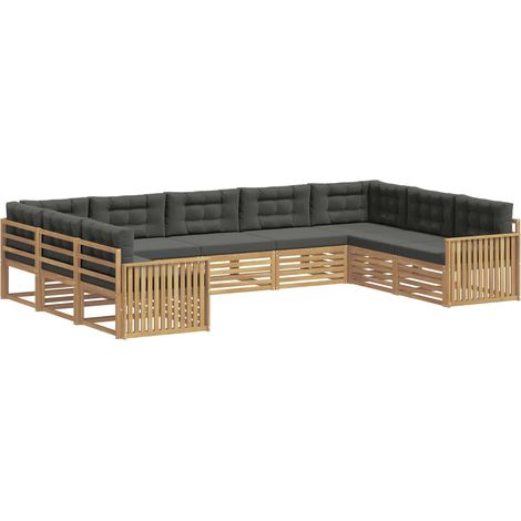 Set di divani da esterno 9 pz Bianco e Antracite vidaXL (1/5)