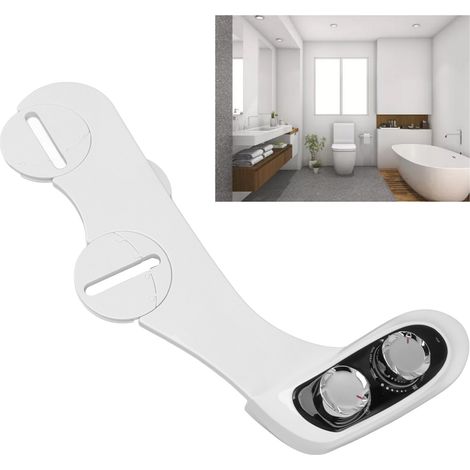 Lot, douchettes bidet toilette ABS digital à 2 jets chauffants et froids avec support couvercle, température, et auto-nettoyage (1/4)