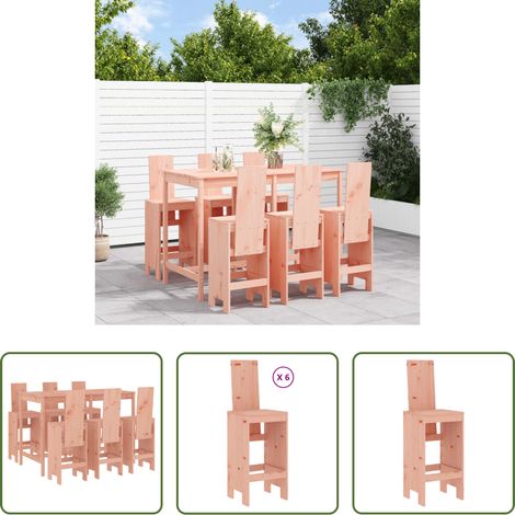 Holzbar -  7-tlg. Gartenbar-Set Massivholz Douglasie (1/5)