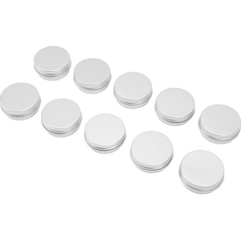 10 pièces Pots ronds en aluminium avec couvercles vissés pour bougies, pâte à modeler et rangement - Capacité 10ml (1/5)