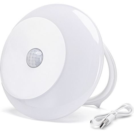Lampada da notte a Led Luna a batteria Bianco Caldo 3000K con sensore crepuscolare e di movimento Aigostar