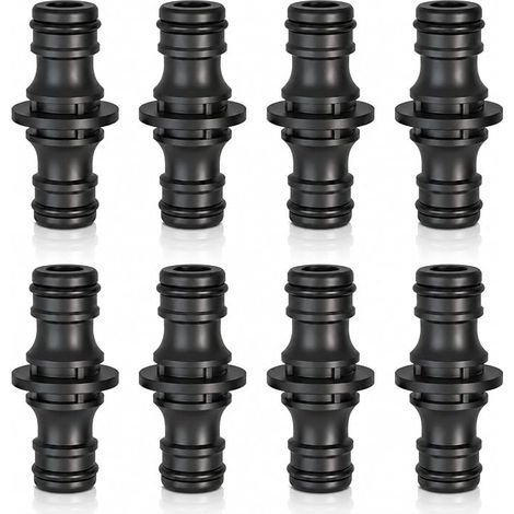 8 PCS Raccord 1/2 Pouce Double Fiche, Connecteur Double Mâle pour Tuyau, Raccord Rapide Extension Tuyau Eau, Adaptateur Tuyau Arrosage Étanche avec Joint pour Jardin et Irrigation. (1/5)