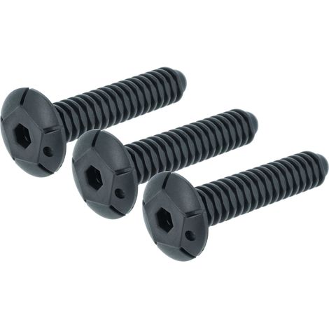vhbw 3x Stellfuß Ersatz für Bosch 10020572, 00612650 für Geschirrspüler - 11 cm Standfuß, Schwarz