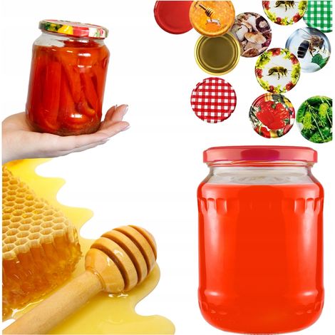 Lot de 8 bocaux en verre de 720 ml pour confitures, miel, conserves, concombres, champignons Fi82 (1/5)