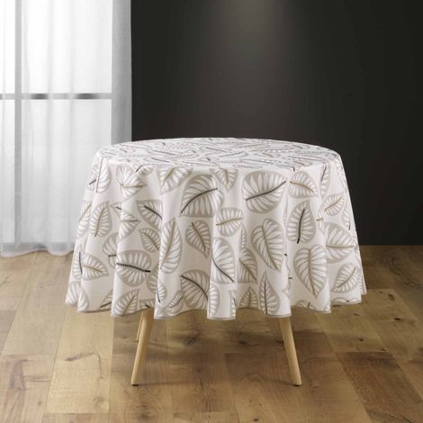 Nappe Antitache Ronde Imprimé "Alma" 180cm Naturel (1/4)